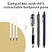 Ddaowanx 10 Pieces Gel Ink Pen Refills, Fine Point 0.5mm Tip Smooth Writing Quick Dry for Journaling Writing School Office Supplies (10 Pcs Gel Pen Refills, Black)