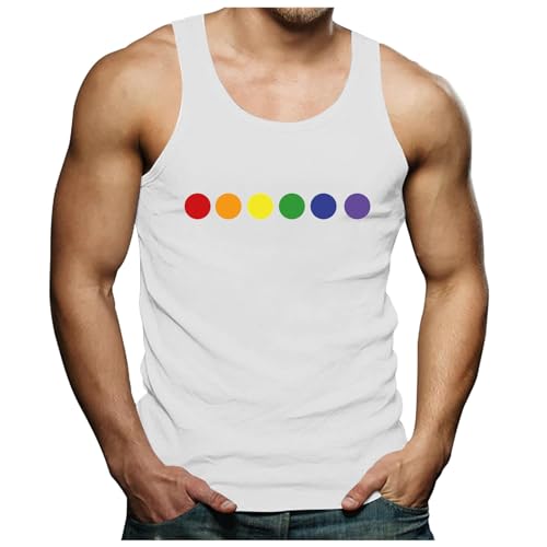 Camiseta sin mangas para hombre Pride Say Gay Rainbow Graphic, camiseta sin mangas LGBT Pride Month Top Chaleco Unisex LGBT Chaleco Arco Iris Impresión en 3D Color Transpirable Verano Ocio Camiseta de