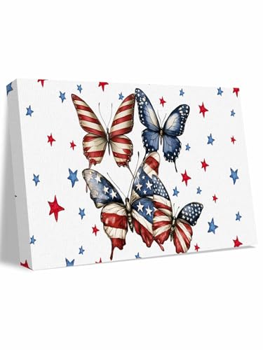 Independence Day Wall Art for Living Room, Hanging Framed Canvas