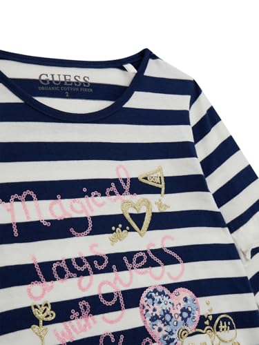 GUESS Girls' Long Sleeve Yarn Dye T-Shirt3