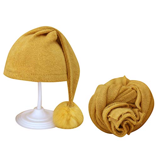 Borlai Baby fotografie rekwisieten wikkelhoed set pasgeborenen foto kostuum hoed + wikkeloutfits voor jongens meisjes - Image 3