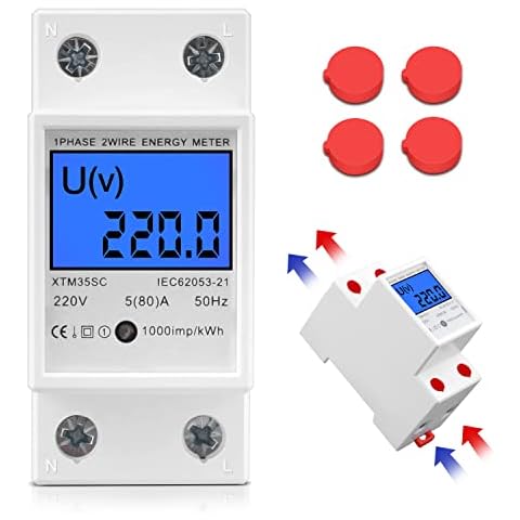Contador Eléctrico Monofásico de 5(80) A 220V con Pantalla LCD Cover