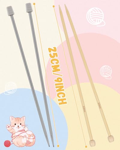 Aeelike Kit de tricô para iniciantes, kit completo de tricô para iniciantes, conjunto fácil de tricô