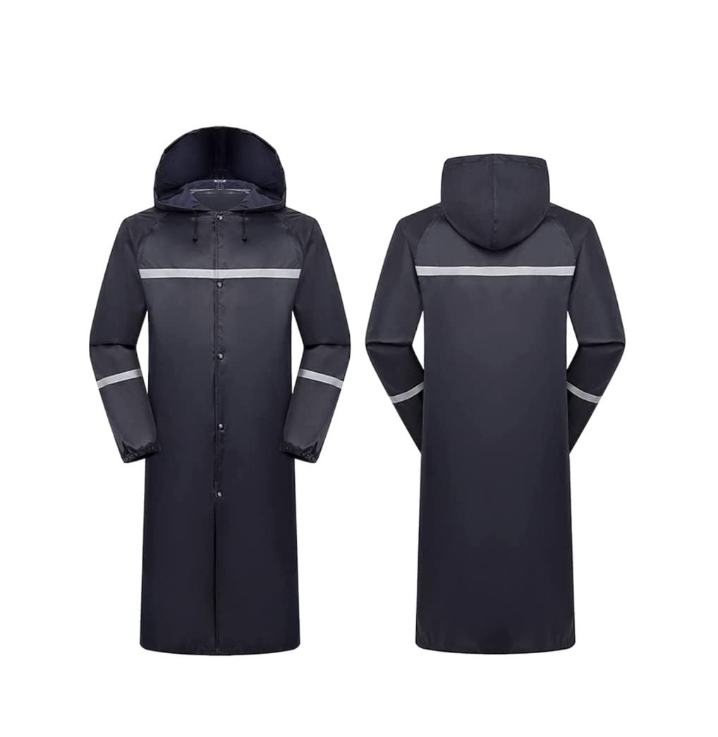 Chubasquero Chaqueta de Lluvia Impermeable Chaqueta Impermeable Larga De Cuerpo Completo Para Hombres Y Mujeres Poncho De Lluvia Impermeable Al Aire Libre Reflectante Poncho de Lluvia ( Blue : Oranje