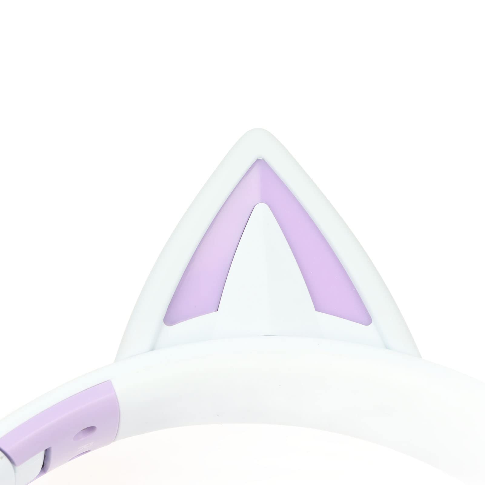 Dioche Casque Pliable Oreille de Chat Violet Casque Bluetooth Abs Oreille de Chat Bluetooth Casque de Jeu Casque de Musique Pliable sans Fil avec Lumière LED Microphone Détachable Câble (Violet)