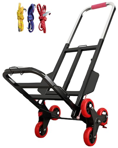 Chariot d'escalier portable pliable avec 6 roues en polyuréthane, idéal pour les déménagements et les courses, diable multi-usage, design ergonomique
