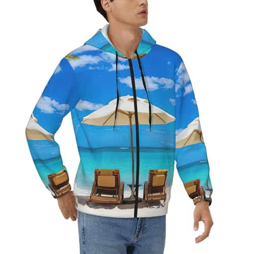 Sweat à capuche zippé homme EdWal style bord de mer pour vos balades et vacances