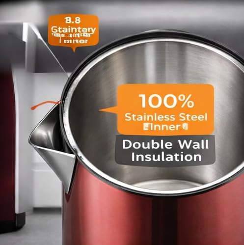 Image of NEEPRA Neepra Enterprise Electric Kettle 2 Liter | Stainless Steel Body | Fast Boiling | Auto Shut-Off & Boil Dry Protection | Ergonomic Handle | Ideal for Tea, Coffee & Instant Foods (Steel 2L)