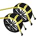 JCHL Tow Dolly Basket Straps with Flat Hooks (2 Pack) Yellow Car Wheel Straps Universal Vehicle Tow Dolly Straps System Fits 15"-19" Tires Wheels 10000 lbs Working Capacity