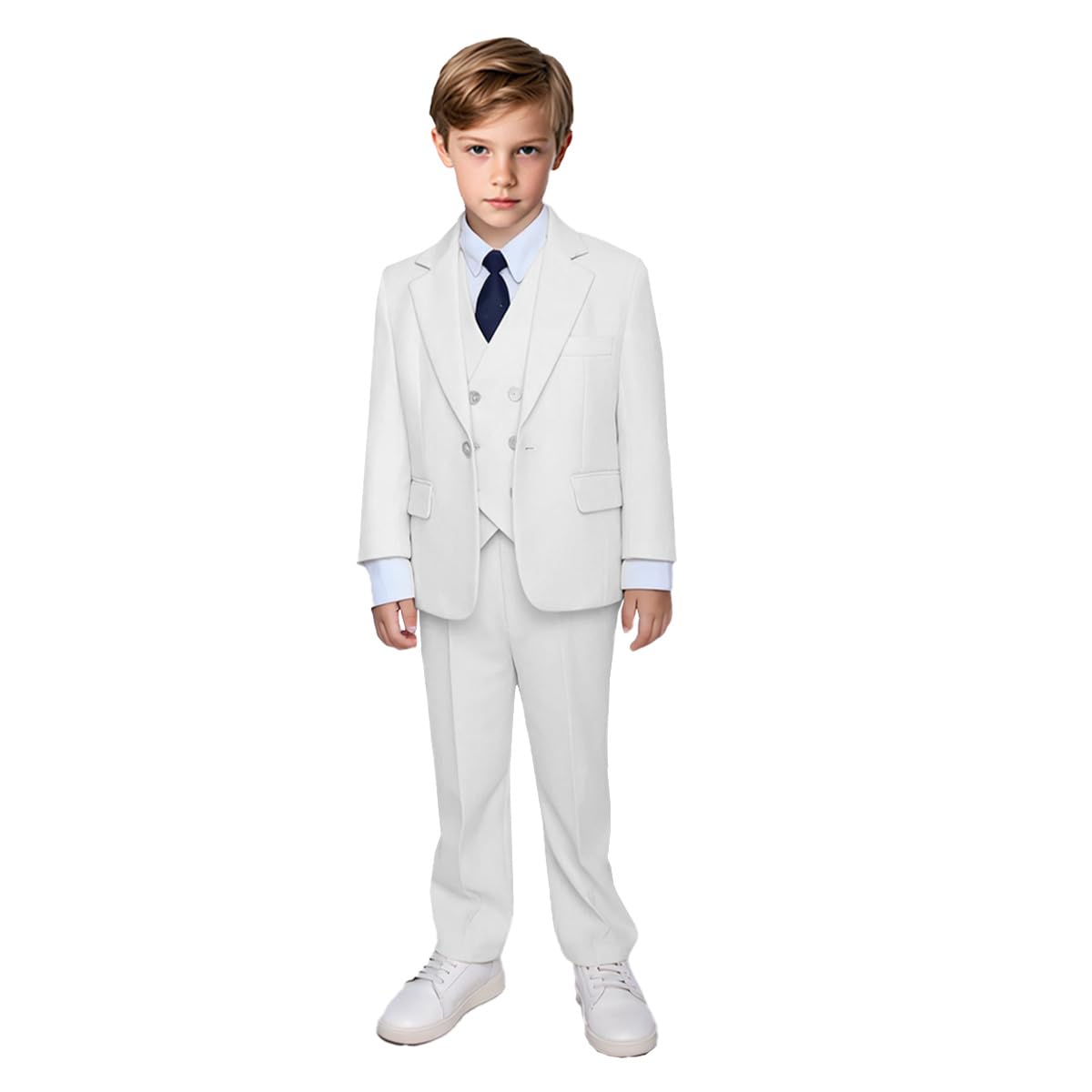 Einreihiger Anzug für Jungen, Anzugjacke, Weste, Hose für Kleinkinder, Teenager, Jungen, Kommunion, Hochzeit, 3-teilig
