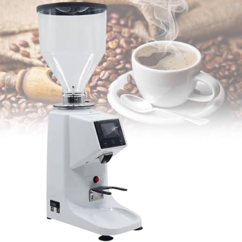 Molinillo Profesional para Espresso con Tolva de 500ML/1500ML – 19 Niveles de Molienda Ajustables, Control por Pantalla Táctil, Muelas Planas de 60mm, Resultados de Calidad de Cafetería 1500ml-White