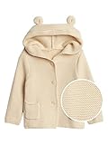 GAP Baby Boys Bear Garter Cardigan Pullover Sweater, French Almond, 0-3 Months US