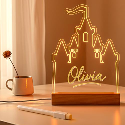 Lámpara de Mesa Castillo Princesa LED decoración acrílica