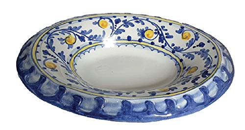 Generico CENTROTAVOLA PORTAFRUTTA IN CERAMICA DI VIETRI DIPINTO A MANO; LUNGHEZZA CM. 41, LARGHEZZA CM. 30, ALTEZZA CM. 7 PIATTO CIOTOLA CESTINO BOMBONIERA