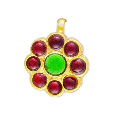 UG PRODUCTS Bharatanatyam Dance Jewellery Nose Pin, Nath 2 pcs (one pair) Made with Green and Red Kemp Stones for Women (516) (B08KBDSRSN) Amazon Price History, Amazon Price Tracker
