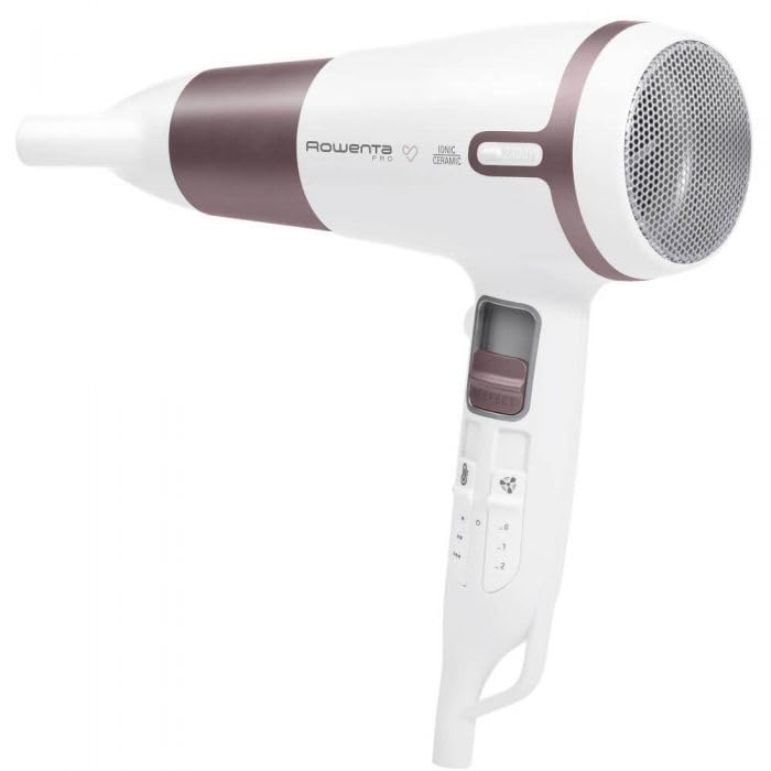 Rowenta Pro Respect Premium Care CV7461F0 hair dryer, 2400 W, 3 temperature settings, 2 speeds, ionization function, active diffuser, hanging ring, white