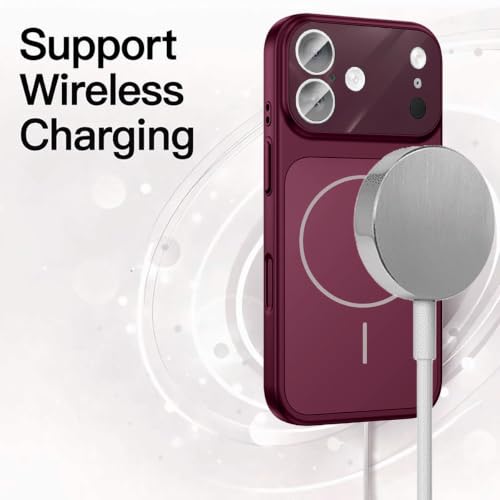 Image of SHINESTAR Converter Case for iPhone 17 | Premium Protective Mag-Safe Cover | iPhone 18 Pro / 18 Pro Max Series Style Design | in-Built Camera Guard | Wireless Charging Compatible - Maroon Red
