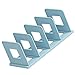 Sonew Minimalist 4-Slot Book File Holder for Classroom Office Desktop - PP Vertical File Sorter (Blue)