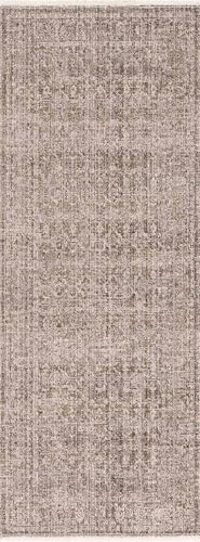 Tapete corredor Hauteloom Uzuri 2'7" x 7'3" beige y verde miniatura 3