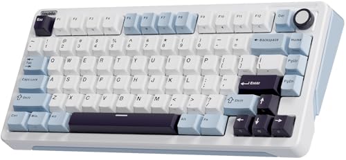 Image of iLovBee B75 Wireless Mechanical Keyboard, Creamy 75% Percent RGB Gaming Keyboard with Knob, Bluetooth /2.4GHz /USB Wired Hot Swappable Keyboards, Gasket Mounted PBT Keycaps, Pre-Lubed Linear Switches