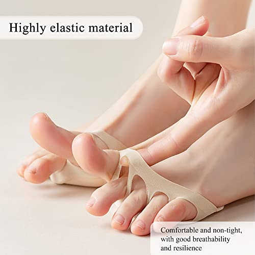 Image of 4 Pairs Metatarsal Pads Ball of Foot Cushions Honeycomb Fabric Forefoot Pads for Women High Heels Shoes Foot Pads Invisible Soft Toe Pads (3 Pairs Beige+1 Pairs Black, Style1+Style2)