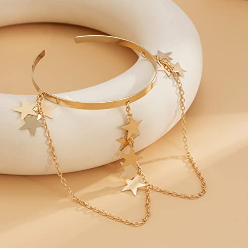 Bethynas BETH-ARMBAND-20220607-1 Punk Tassel Upper Arm Cuff Butterfly Disc Shell Star Coin Leaf Charm Pendant Arm Bracelet Bangle Greek Armlet Beach Wedding Prom Party Accessories thumb #2