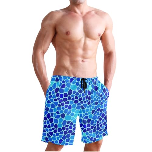 Summer Ocean Blue Mens Swim Trunks Quick Dry Beach Shorts with Pocket S 23029064