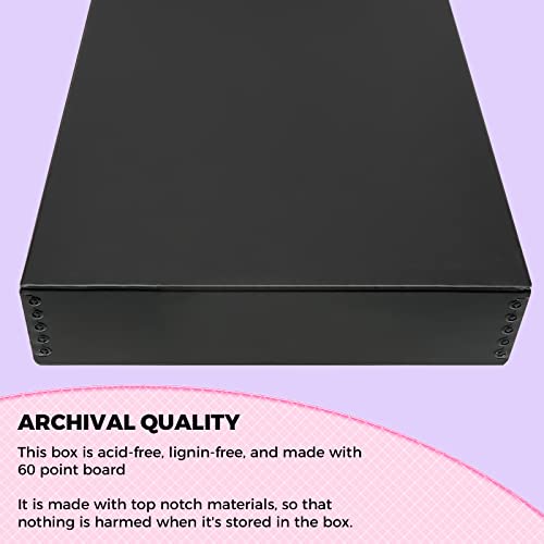 Image of Golden State Art, Drop Front Archival Storage Box, 9.75 inchx12.75 inchx3 inch-Black | Acid-Free 9x12 Museum Photo Storage Box with Metal Edge, Preserve Documents, Prints, Poster, Photographs, Arts And Crafts
