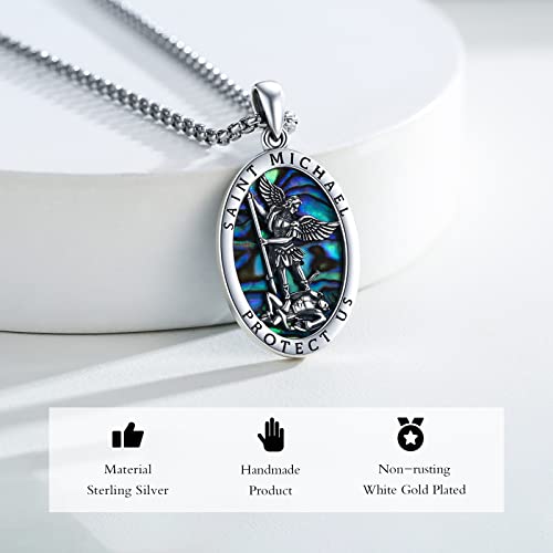 St Michael/St Christoper/St Sebastian/Guadalupe/Guardian Angel/Santa Muerte/Jude/Joseph Pendant Necklace for Men Women 925 Sterling Silver Catholic Religious Protector Amulets Necklaces4