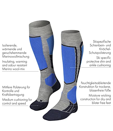 FALKE Men's SK2 Intermediate Ski Socks, Breathable Quick Dry Merino Wool, 1 Pair4