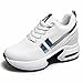 AONEGOLD® Baskets Femmes Compensees Chaussure de Sport Gym Fitness Jogging Voyage Respirantes Mode Sneakers Coussin d'air Basses Compensée Plateforme Talon de 8.5 cm Blanc 37 EU