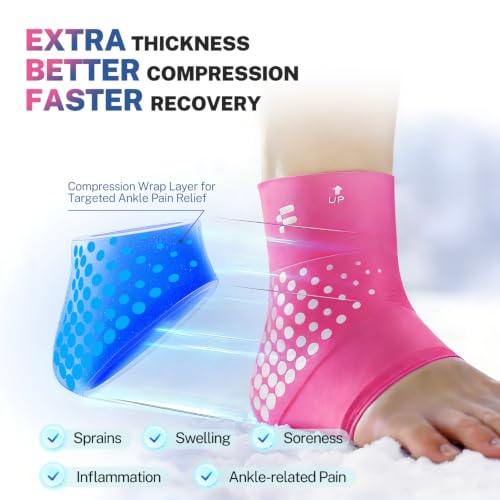 Image of Ankle Ice Pack Wrap, Long-Lasting Cold Compression for Ankle Recovery | Thickened Gel, Stays Cold Longer, Soft After Freezing, Full Wrap Cooling, Reusable Cold & Hot Therapy, Easy to Slip On