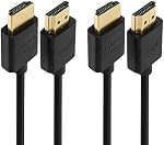 Cmple - Ultra Slim High Speed HDMI Cable HDMI 2.0 HDTV Cable - Supports Ethernet 3D 4K and Audio Return - 6FT (2 PACK)