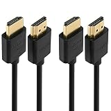 Cmple - 2 Pack High Speed HDMI Cable 6 ft 4k@60Hz Ultra Thin HDMI 2.0 Cable 4k HDMI Cable, ARC, 3D