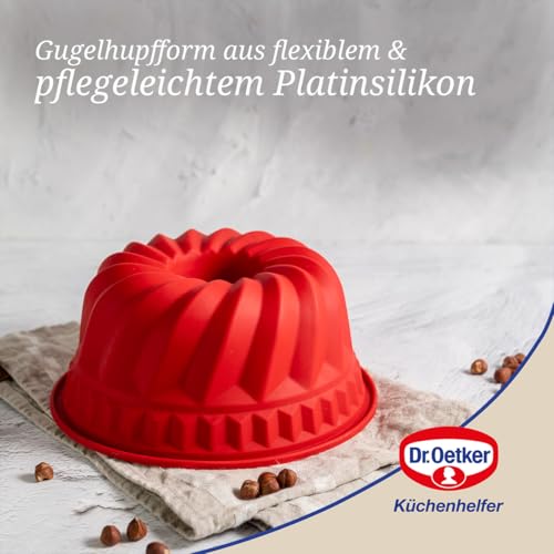 Foto von Dr. Oetker Silikon-Gugelhupf Flexxibel Love Ø22 cm – Backform aus Platinsilikon, vielseitig einsetzbar, ideal für kleine Kuchen, Eis & Desserts