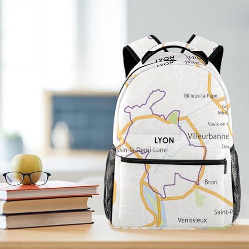 Sac à dos d'école Lyon multicolore 29.4x20x40cm pour ado et voyage décontracté - 5