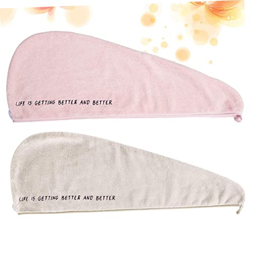Balacoo 2 Peças Toalhas De Secagem De Cabelo Turbante De Cabelo Toalha De Cabeça Envoltório De Cabel