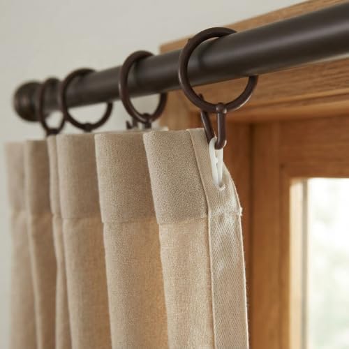 Image of ProKart Premium Plastic Curtain Rings Hook for Windows, Doors, Bathrooms and Multipurpose Usage - 1.5 Inch Inner Diameter (Caramel, 24)
