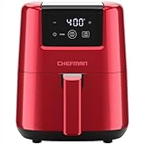 CHEFMAN 2 Qt Mini Air Fryer – Digital Space-Saving Compact Air Fryer with Nonstick and Dishwasher Safe Basket, Quick & Easy Meals in Minutes, Features Digital Timer and Shake Reminder – Red