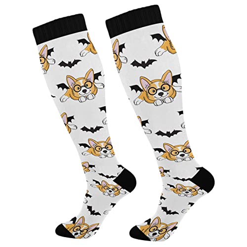 Image of Wusikd Heartbeat Symbol Compression Socks for Women and Men Circulation Black Long Socks for Athletic Running 1