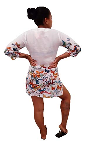 Saída de Praia Bata Blusão Camisão Estampado Indiano Várias Cores E Estampas (Azul, G)