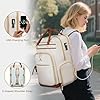 MATEIN Laptop Rucksack Damen 15,6 Zoll mit Abnehmbar Kühlfach, Lehrer Rucksack Damen mit USB Ladeanschluss Dokumentenmappe A5, Schulrucksack Teenager Arbeitsrucksack 2 in 1 für Uni Schule, Büro, Beige #5