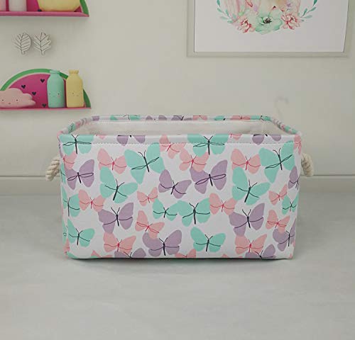 Kunro Toy Bin Waterproof Storage Organizer For Nursery Hamper Home Decor Closet Kids Bedroom Laundry Baby Gift Shelf Baskets (Batterfly) #TOP2