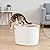 Iris Ohyama, Cat Litter Tray With Grooved Lid/Top Cover, No Odor and Litter Spill, Large Entrance, Scoop Included, for Cat - Cat Litter Box Jump-In PUNT-530 - White
