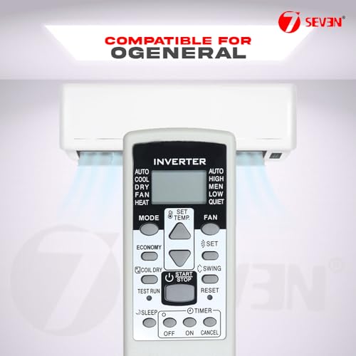 Image of 7SEVEN Compatible with O General AC Remote Control Model 113C Suitable for Split & Window 1 | 1.5 | 2 Ton Air Conditioner Remote - Match Remote Keys Exactly to Replicate Genuine Remote Function