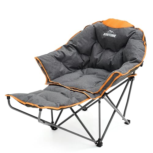Upgrade Oversized Padded Comfy Camping Chair with Removable...