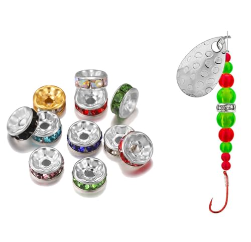 50 piezas Cuentas de Cristal 6mm Multicolor para Pesca