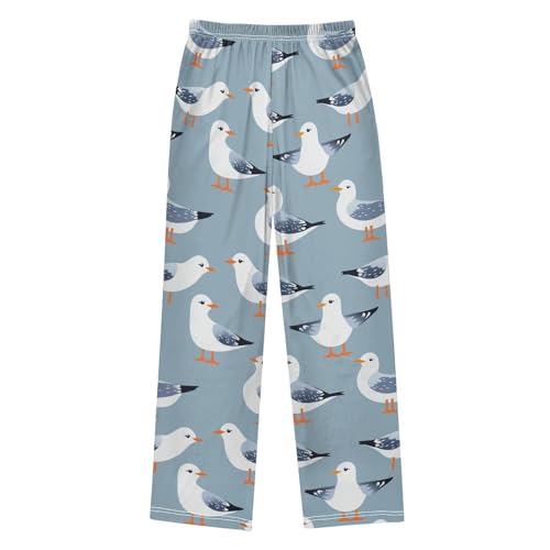 Cute Gull Birds Boys Pants Boys Athletic Pants Long Pant for Boywith Pockets Wide-Leg Size 6-14Y2