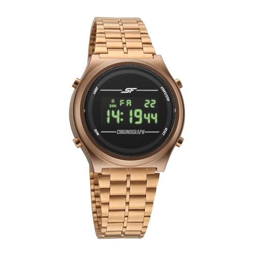 Image of Sonata SF Cirqle Quartz Black Colour Round Dial Men's Digital Watch | Stainless Steel Strap Material | Water Resistant Watch - 77162PM04W