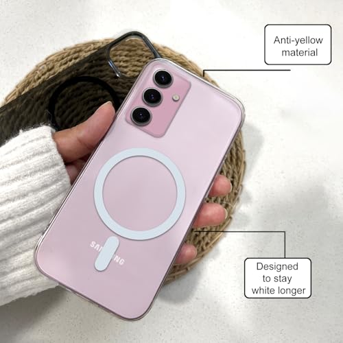 Image of COLORflow Back Cover Compatible with Samsung Galaxy A35 5G | White Crystal Clear | MAG-Safe | Slim Soft Touch Case with Anti-Slip Grip & Camera Protection